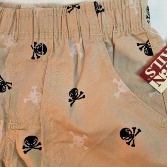 Open Trails Khaki Tan Boys Skulls Shorts S 5/6 - Picture 2 of 4
